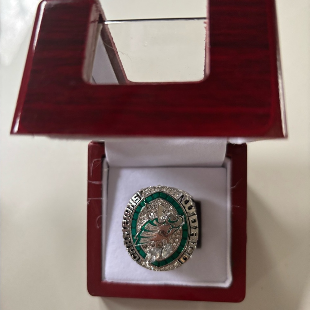 Green and Silver Championship Ring